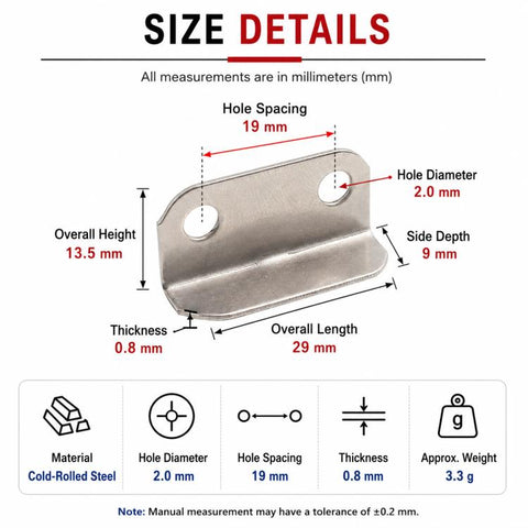 Cold-Rolled Steel L-Shaped Lock Plate Right-Angle Cabinet Latch Strike for Furniture Hardware