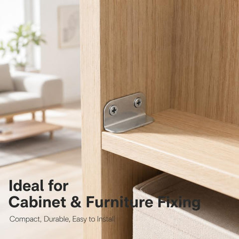 Cold-Rolled Steel L-Shaped Lock Plate Right-Angle Cabinet Latch Strike for Furniture Hardware