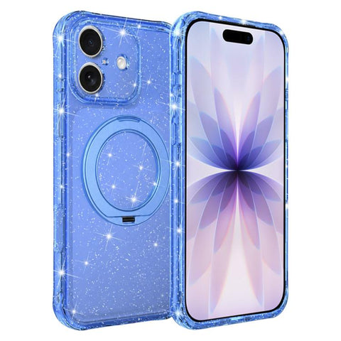Glitter 360 Rotation Magnetic Holder Phone Case, For iPhone 18 Pro, For iPhone 18 Pro Max, For iPhone 17 Pro Max, For iPhone 17 Pro, For iPhone 17, For iPhone 16 Pro Max