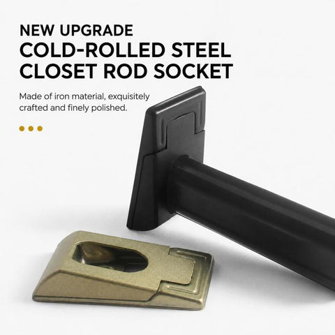 4pcs/Pack Thickened Closet Rod Support Brackets, Wardrobe Clothes Rail End Holders, Cold-Rolled Steel, Zinc Alloy