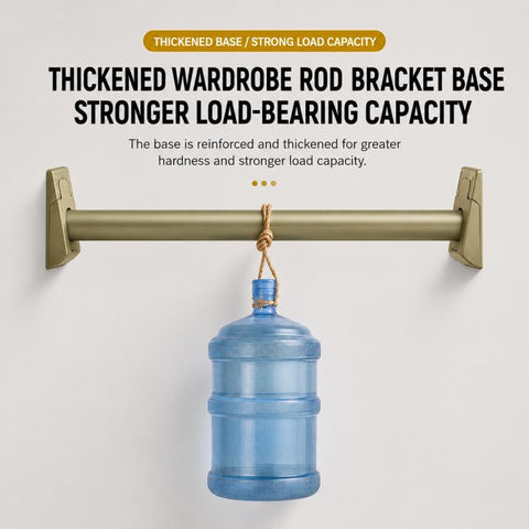 4pcs/Pack Thickened Closet Rod Support Brackets, Wardrobe Clothes Rail End Holders, Cold-Rolled Steel, Zinc Alloy