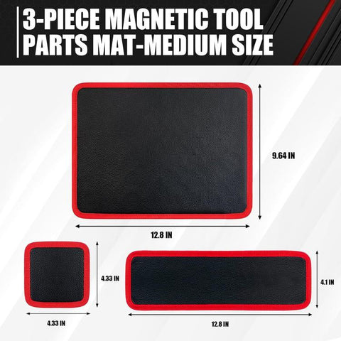 Vegan Leather Magnetic Tools Storage Pad, Small, Medium, Large, 3 Pcs