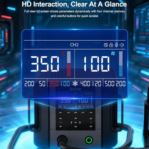 QUICK 861 Pro Max 1300W Intelligent Hot Air Rework Station, EU Plug, US Plug, UK Plug, AU Plug