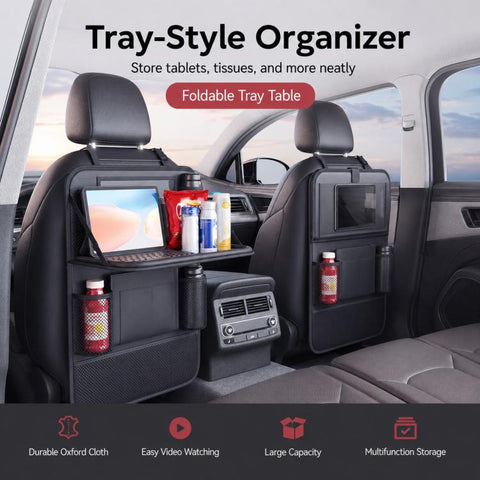 Car Seat Back Storage Bag Multifunctional Car Storage Bag Rear Seat Tray Desk