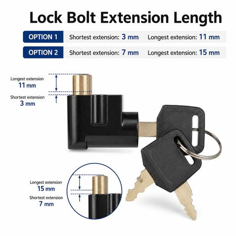 E-bike Electric Vehicle Battery Box Anti-theft Lock, 3-11mm, 7-15mm