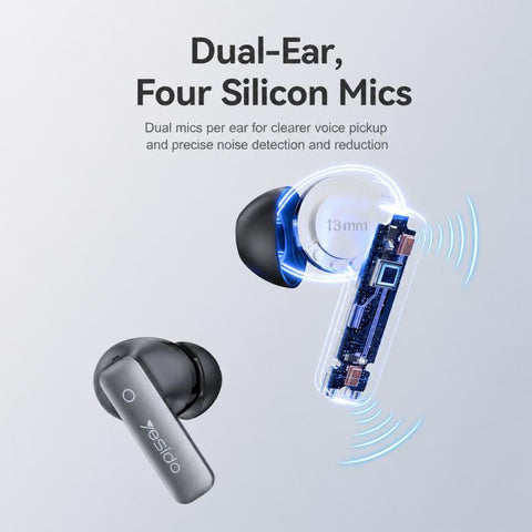 Yesido TWS43 ANC+ENC Noise Reduction Bluetooth Earphone
