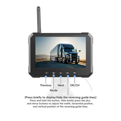 5 inch Trucks Solar Powered Wireless Digital HD Backup Camera System