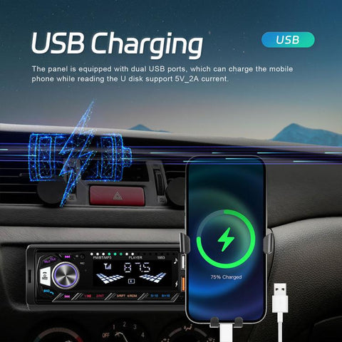 Universal Single-DIN Car MP3 Player with Phone Holder, Standard without Memory Card, Standard with 32GB Memory Card