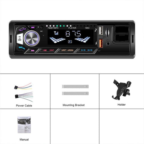 Universal Single-DIN Car MP3 Player with Phone Holder, Standard without Memory Card, Standard with 32GB Memory Card