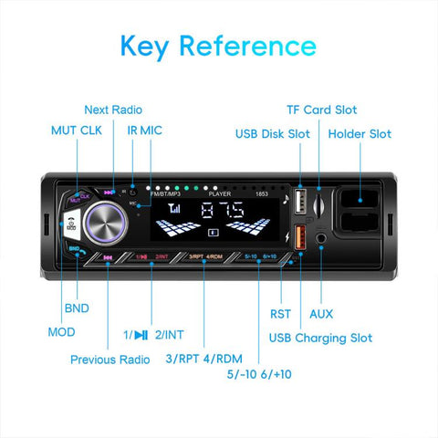 Universal Single-DIN Car MP3 Player with Phone Holder, Standard without Memory Card, Standard with 32GB Memory Card