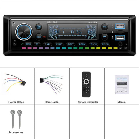 Universal Single-DIN Car Bluetooth MP3 Player FM Radio, Standard without Memory Card, Standard with 64GB Memory Card