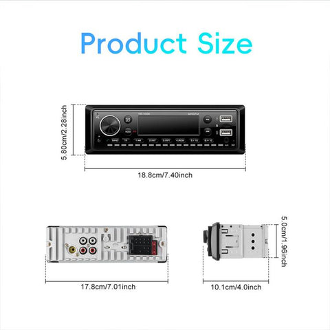 Universal Single-DIN Car Bluetooth MP3 Player FM Radio, Standard without Memory Card, Standard with 64GB Memory Card