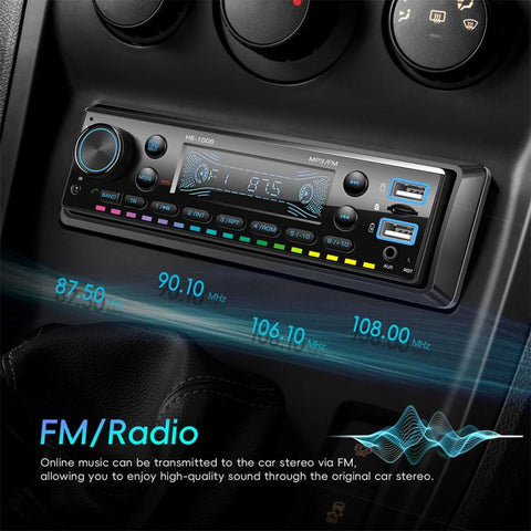Universal Single-DIN Car Bluetooth MP3 Player FM Radio, Standard without Memory Card, Standard with 64GB Memory Card
