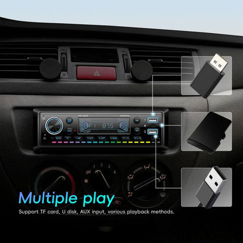 Universal Single-DIN Car Bluetooth MP3 Player FM Radio, Standard without Memory Card, Standard with 64GB Memory Card