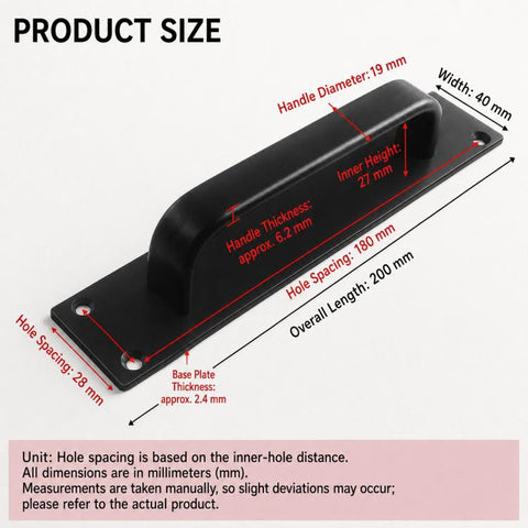 Widened Style Aluminum Alloy Furniture Pull Handles Door Handles with Mounting Screws, 200mm