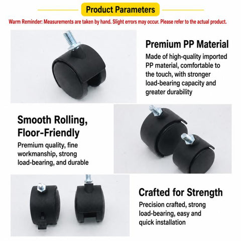10pcs/Pack Plate Mount Swivel Caster Furniture Thickened Caster Wheels, 1 inch, 1.25 inch, 1.5 inch, 2 inch