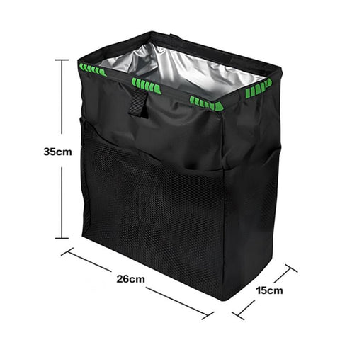 Car Storage Bag Car Back Seat Hook Garbage Can, Black Green, Black, Black Green + Trash Bags, Black + Trash Bags, Black Green + Tissue Bag