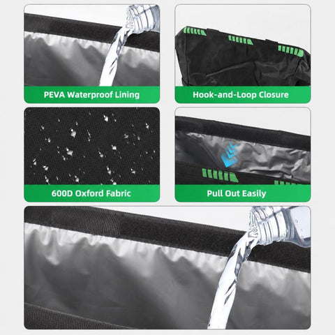 Car Storage Bag Car Back Seat Hook Garbage Can, Black Green, Black, Black Green + Trash Bags, Black + Trash Bags, Black Green + Tissue Bag