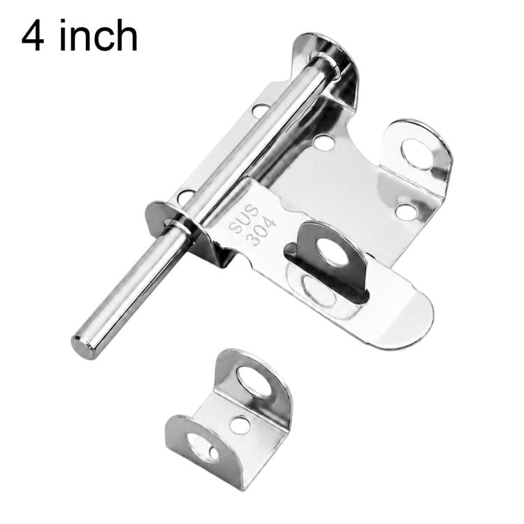 304 Stainless Steel Slide Bolt Latch, Heavy-Duty Barrel Bolt Door Lock, 4 inch, 6 inch, 8 inch