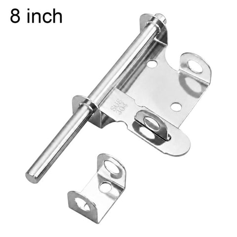 304 Stainless Steel Slide Bolt Latch, Heavy-Duty Barrel Bolt Door Lock, 4 inch, 6 inch, 8 inch