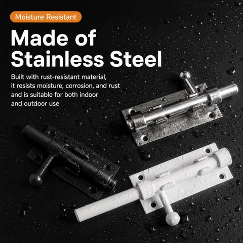 304 Stainless Steel Slide Bolt Latch, Heavy-Duty Barrel Bolt Door Lock, 4 inch, 6 inch, 8 inch