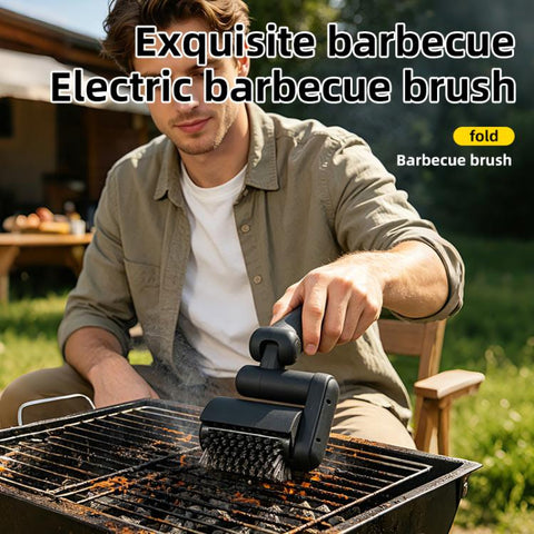 Electric BBQ Rack Cleaning Brush with 3 Replaceable Brush Heads & Gloves
