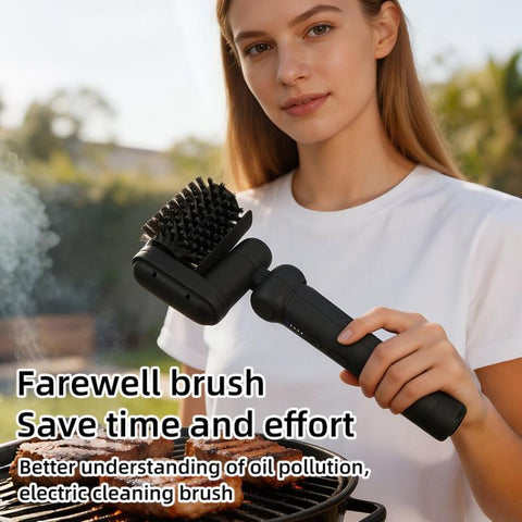 Electric BBQ Rack Cleaning Brush with 3 Replaceable Brush Heads & Gloves