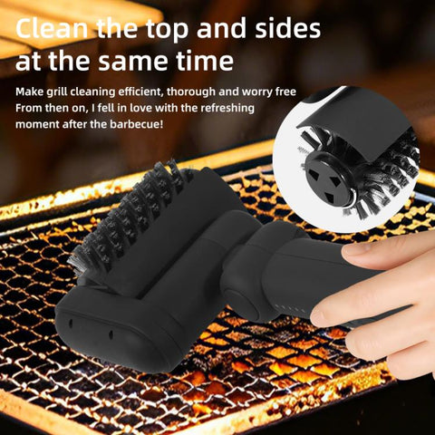 Electric BBQ Rack Cleaning Brush with 3 Replaceable Brush Heads & Gloves