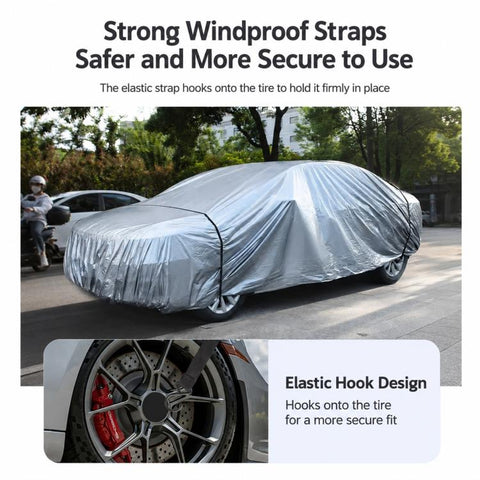 PE Anti-Dust Waterproof Sunproof Car Cover, S:400x160x120cm, M:430x160x120cm, L:480x175x120cm, XL:540x172x120cm, XXL:580x175x120cm, YL:480x175x150cm, YXL:540x175x150cm