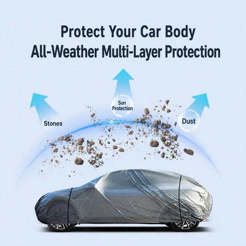PE Anti-Dust Waterproof Sunproof Car Cover, S:400x160x120cm, M:430x160x120cm, L:480x175x120cm, XL:540x172x120cm, XXL:580x175x120cm, YL:480x175x150cm, YXL:540x175x150cm