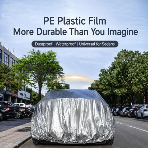 PE Anti-Dust Waterproof Sunproof Car Cover, S:400x160x120cm, M:430x160x120cm, L:480x175x120cm, XL:540x172x120cm, XXL:580x175x120cm, YL:480x175x150cm, YXL:540x175x150cm