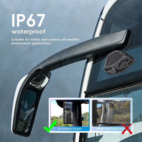 10.36 inch Trucks Electronic Rear-View Mirror Digital HD Wired Touchscreen with BSD DVRs, without Memory Card, with 64GB Memory Card