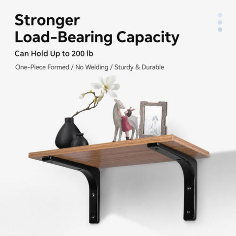Simple Cold-Rolled Steel Right Angle Curved L-Shaped Wall Storage Shelf Support Braces, 3 inch, 4 inch, 5 inch, 6 inch, 8 inch, 10 inch, 12 inch, 16 inch