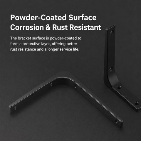 Simple Cold-Rolled Steel Right Angle Curved L-Shaped Wall Storage Shelf Support Braces, 3 inch, 4 inch, 5 inch, 6 inch, 8 inch, 10 inch, 12 inch, 16 inch