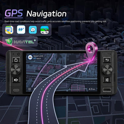 5 inch Single Din Android 15 Center Console CarPlay Car Video Navigation, Standard, Standard+Reversing Camera+Mic