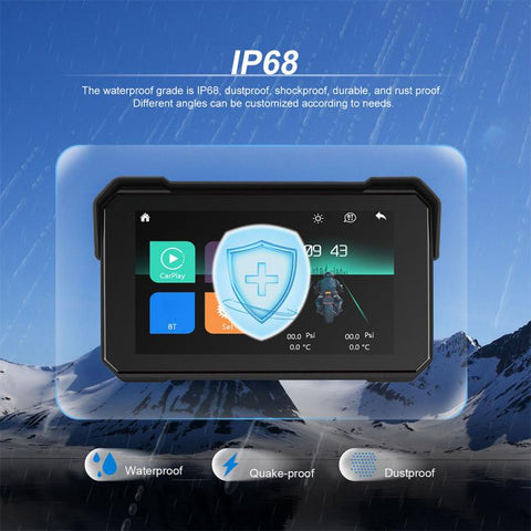 5 inch Motorcycle Wireless CarPlay and Android Auto Display Screen Navigator, Standard, with Tire Pressure Sensor