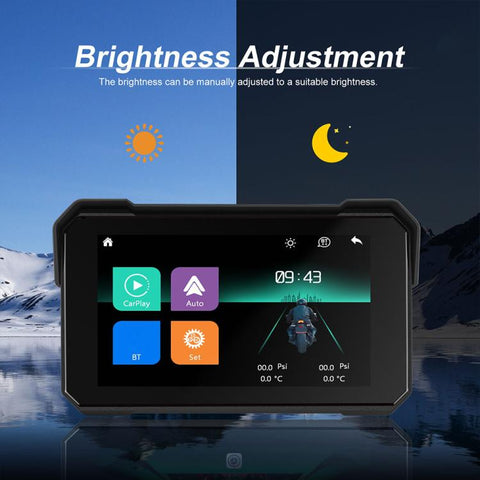 5 inch Motorcycle Wireless CarPlay and Android Auto Display Screen Navigator, Standard, with Tire Pressure Sensor