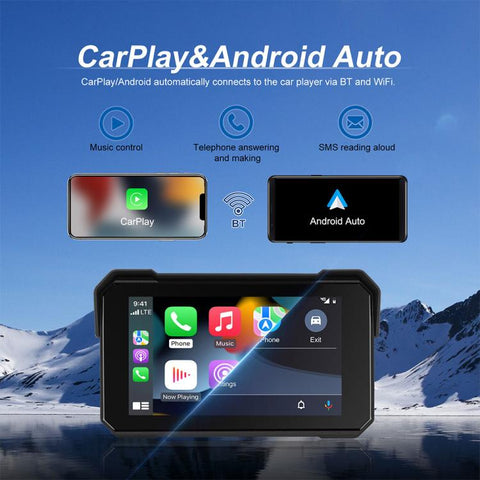 5 inch Motorcycle Wireless CarPlay and Android Auto Display Screen Navigator, Standard, with Tire Pressure Sensor