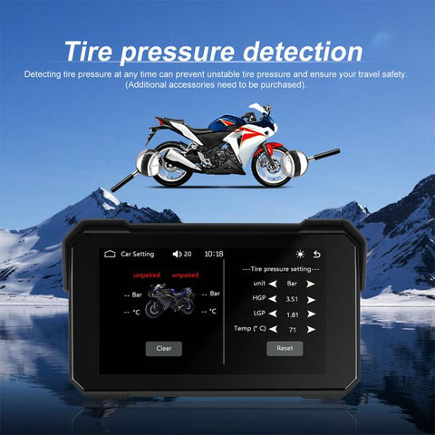 5 inch Motorcycle Wireless CarPlay and Android Auto Display Screen Navigator, Standard, with Tire Pressure Sensor