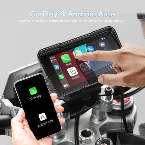 5 inch Landscape-oriented Motorcycle Wireless CarPlay and Android Auto Display Screen Navigator, Standard, with Tire Pressure Sensor