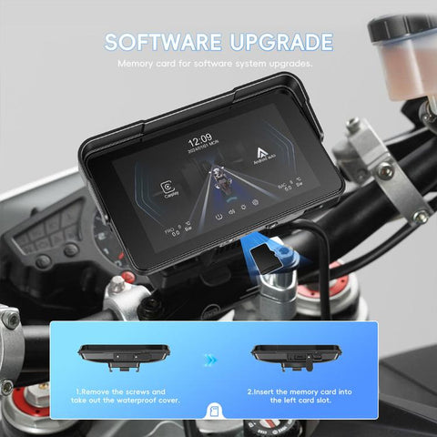 5 inch Landscape-oriented Motorcycle Wireless CarPlay and Android Auto Display Screen Navigator, Standard, with Tire Pressure Sensor