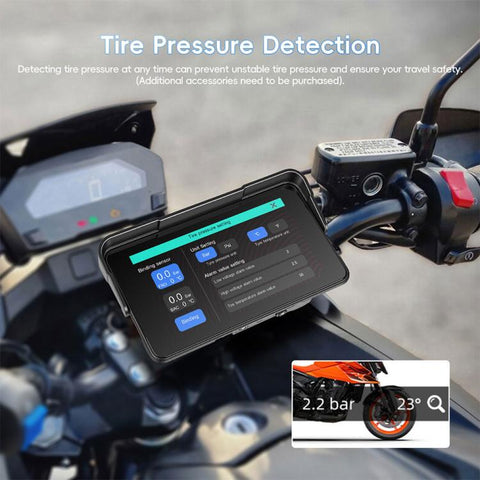 5 inch Landscape-oriented Motorcycle Wireless CarPlay and Android Auto Display Screen Navigator, Standard, with Tire Pressure Sensor