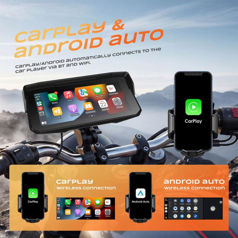 6.86 inch Motorcycle Wireless CarPlay and Android Auto Display Screen Navigator, Standard, with Tire Pressure Sensor