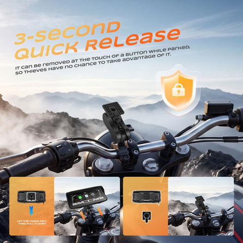 6.86 inch Motorcycle Wireless CarPlay and Android Auto Display Screen Navigator, Standard, with Tire Pressure Sensor
