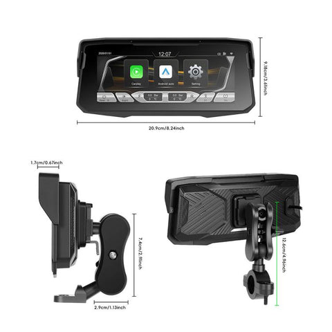 6.86 inch Motorcycle Wireless CarPlay and Android Auto Display Screen Navigator, Standard, with Tire Pressure Sensor