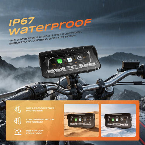 6.86 inch Motorcycle Wireless CarPlay and Android Auto Display Screen Navigator, Standard, with Tire Pressure Sensor