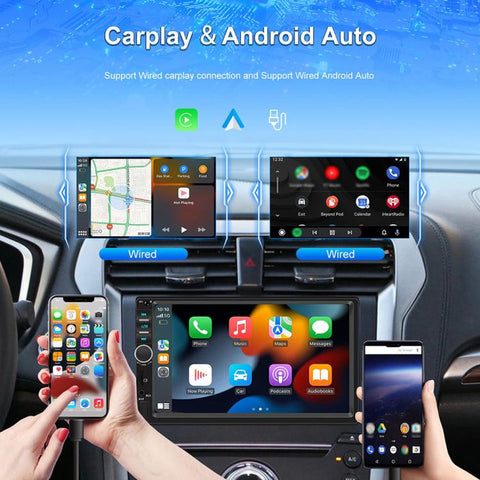 7 inch Car HD Touchable Screen Wireless Carplay Dual Spindle MP5 Player, Standard, Standard+Reversing Camera