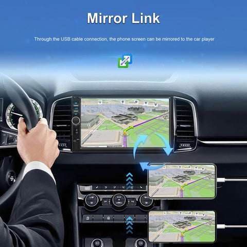 7 inch Car HD Touchable Screen Wireless Carplay Dual Spindle MP5 Player, Standard, Standard+Reversing Camera