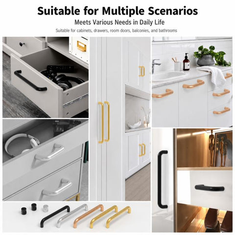 Solid Aluminum Alloy Cabinet Door Pull Handle, Furniture Handles Door Knob, 96mm, 128mm, 160mm