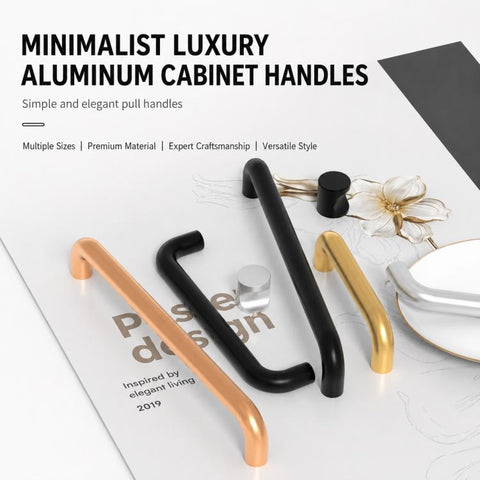 Solid Aluminum Alloy Cabinet Door Pull Handle, Furniture Handles Door Knob, 96mm, 128mm, 160mm